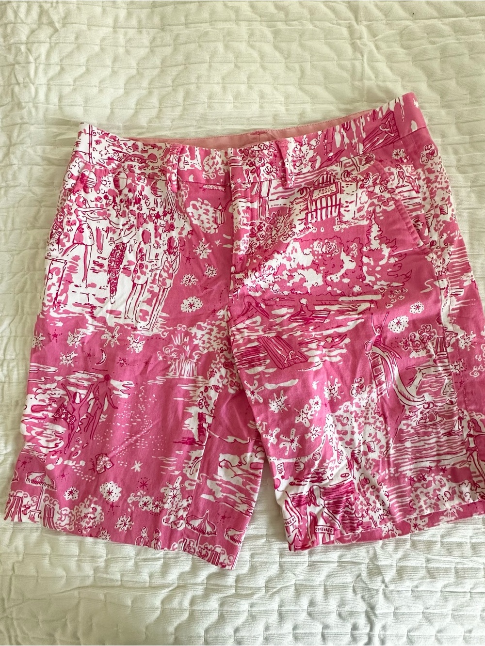 Lilly Pulitzer pink skinny dippin print Bermuda shorts size 4